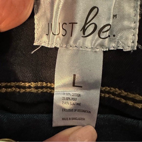 NWT JUST be… Denim High Rise Button Pull On Skinny Jeans Size Large - Picture 6 of 7